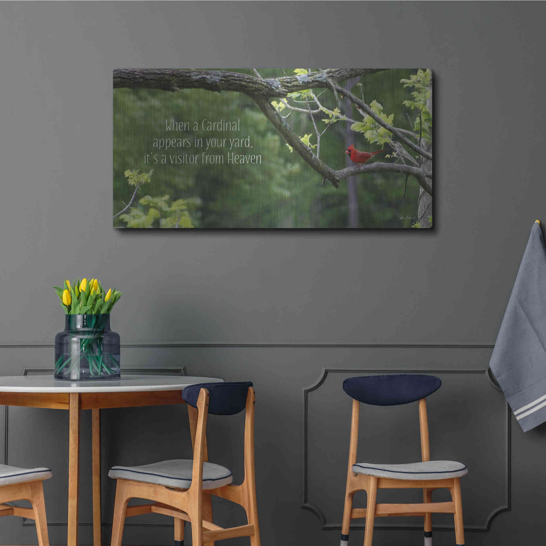 Luxe Metal Art 'Visitor from Heaven' by Lori Deiter, Metal Wall Art,48x24