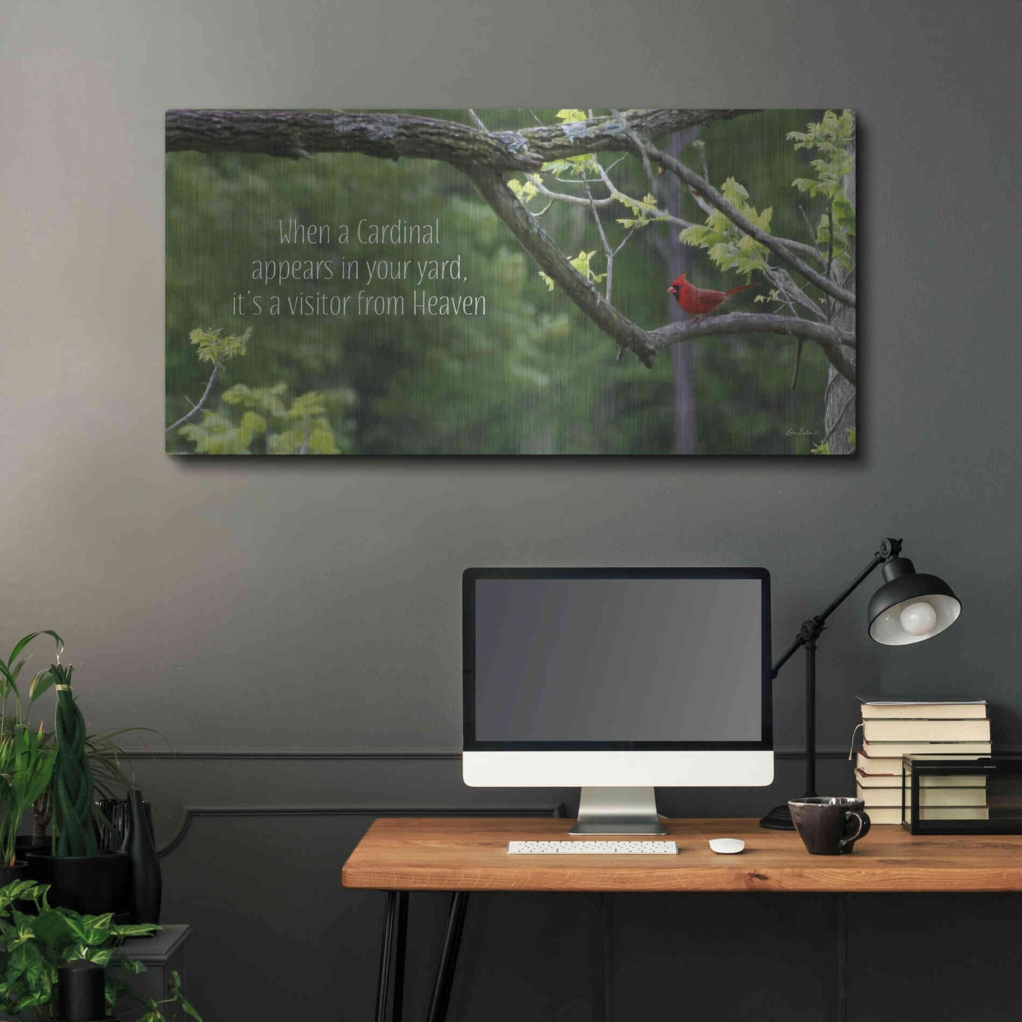 Luxe Metal Art 'Visitor from Heaven' by Lori Deiter, Metal Wall Art,48x24