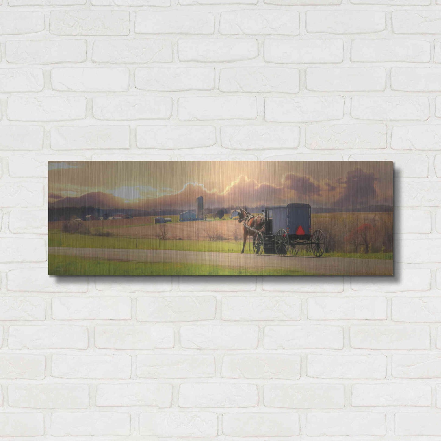 Luxe Metal Art 'Evening Cruise' by Lori Deiter, Metal Wall Art,36x12