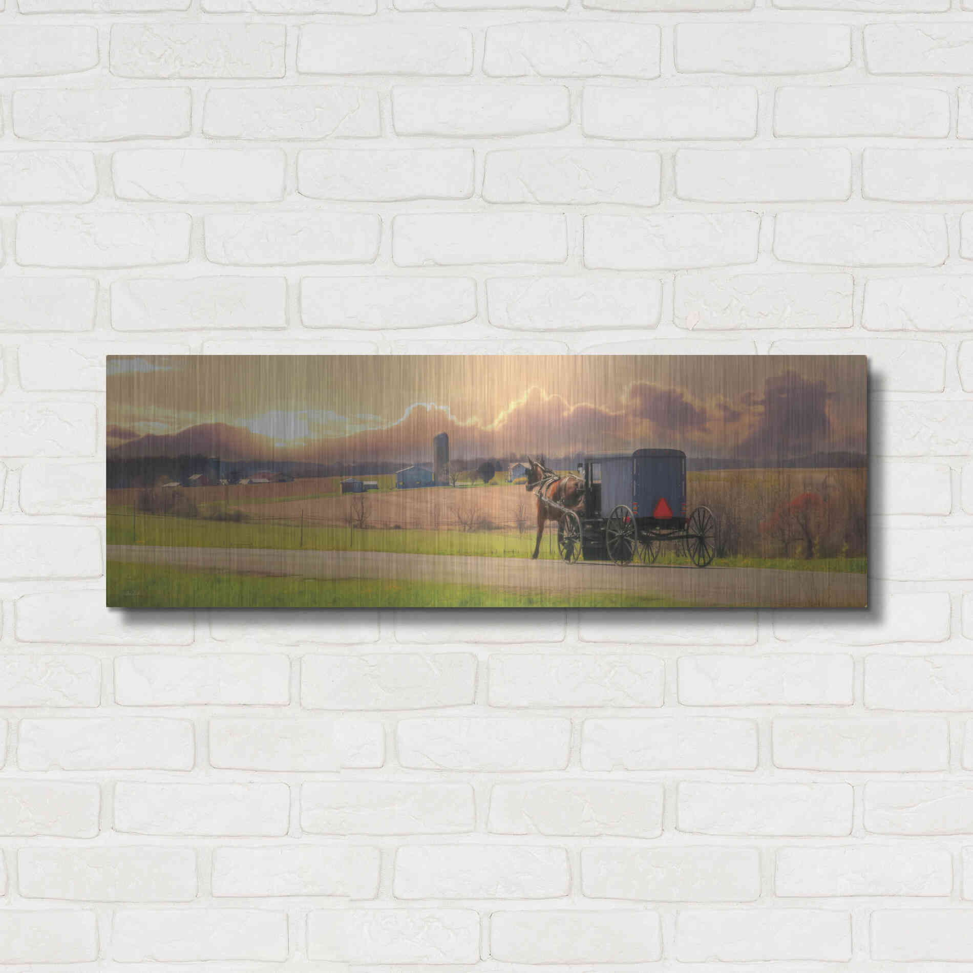 Luxe Metal Art 'Evening Cruise' by Lori Deiter, Metal Wall Art,36x12