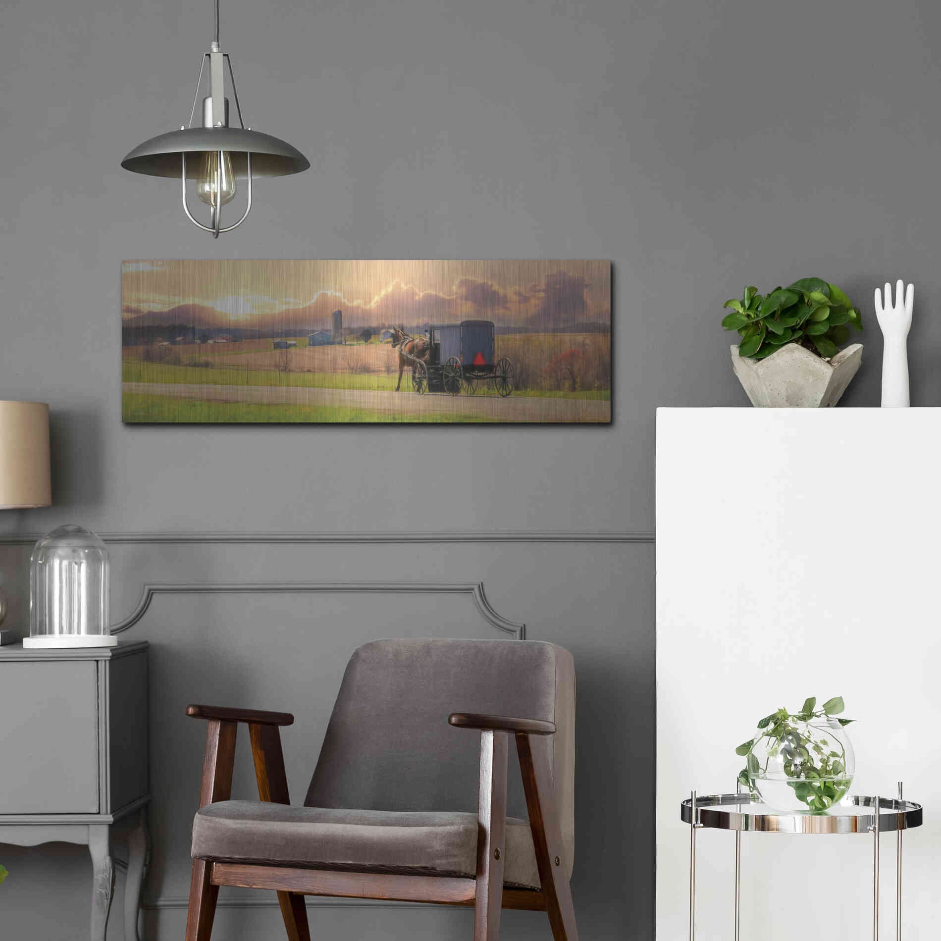 Luxe Metal Art 'Evening Cruise' by Lori Deiter, Metal Wall Art,36x12