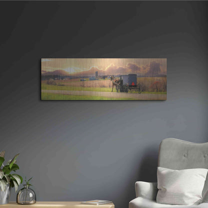 Luxe Metal Art 'Evening Cruise' by Lori Deiter, Metal Wall Art,36x12