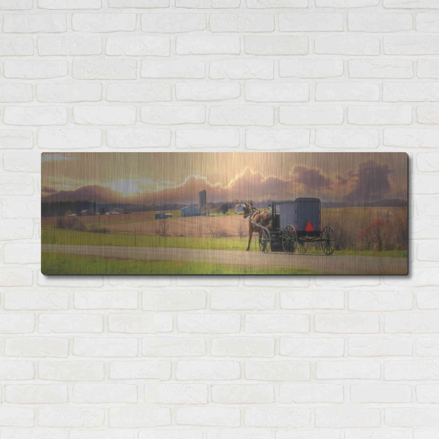 Luxe Metal Art 'Evening Cruise' by Lori Deiter, Metal Wall Art,48x16