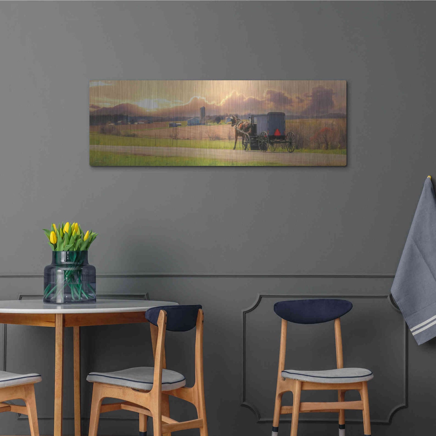 Luxe Metal Art 'Evening Cruise' by Lori Deiter, Metal Wall Art,48x16