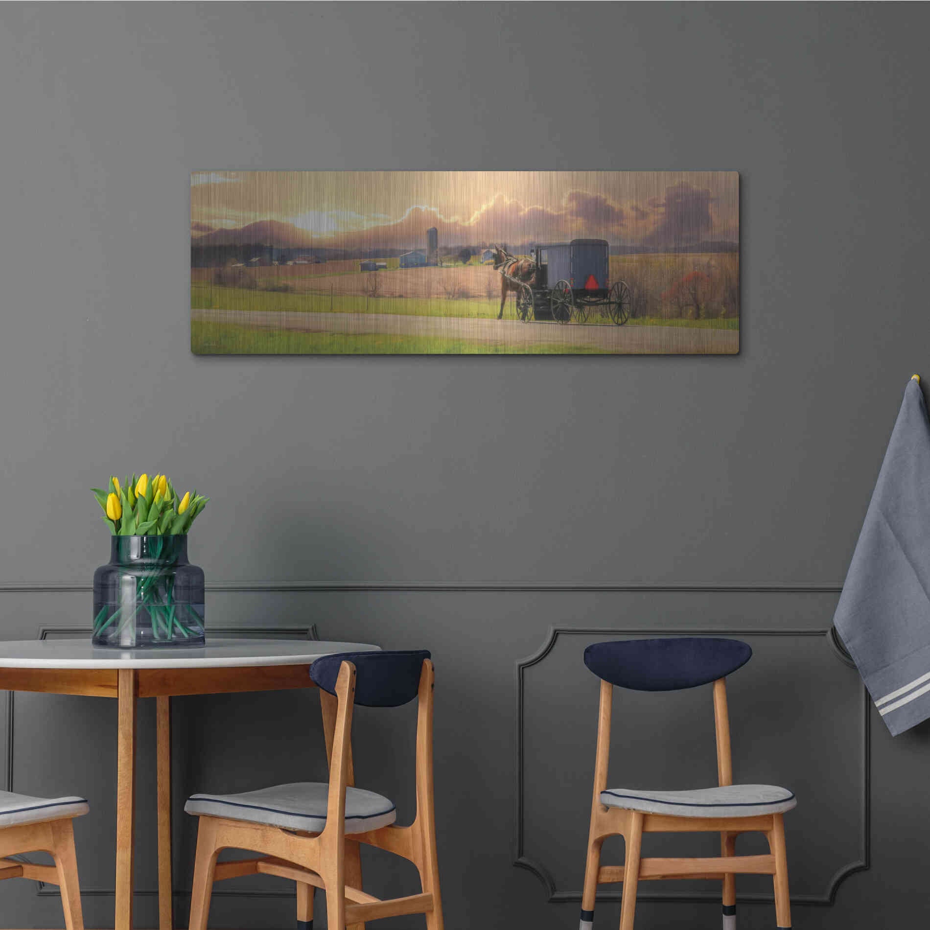 Luxe Metal Art 'Evening Cruise' by Lori Deiter, Metal Wall Art,48x16