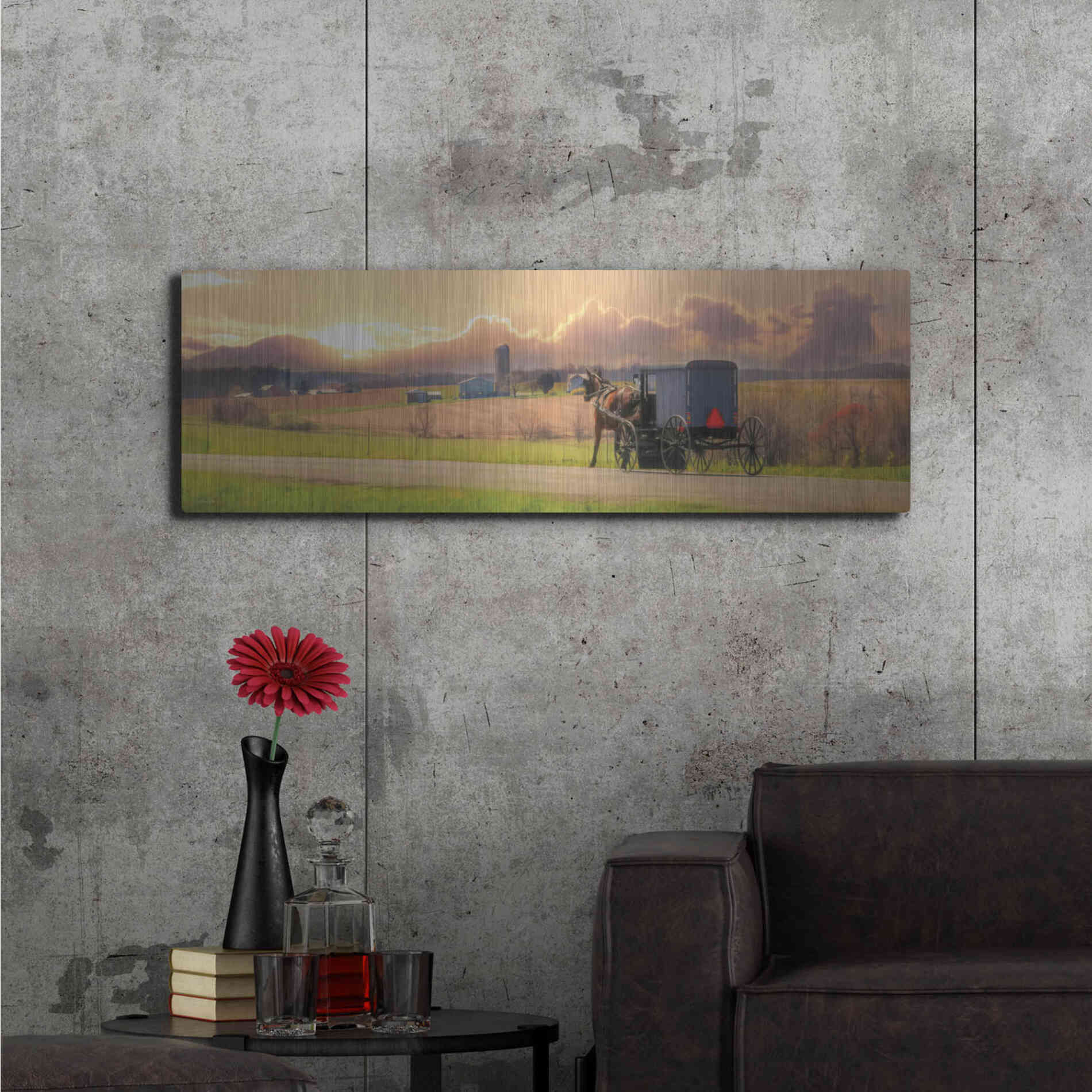 Luxe Metal Art 'Evening Cruise' by Lori Deiter, Metal Wall Art,48x16