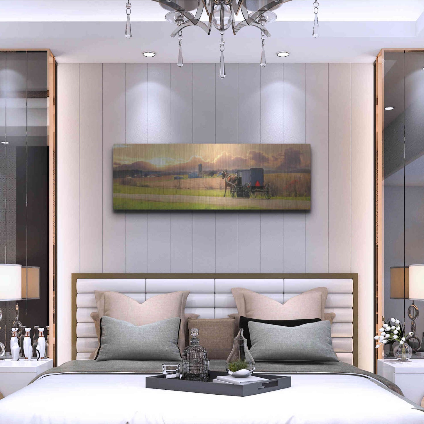 Luxe Metal Art 'Evening Cruise' by Lori Deiter, Metal Wall Art,48x16