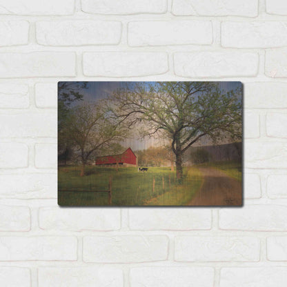 Luxe Metal Art 'Country Sunrise' by Lori Deiter, Metal Wall Art,16x12