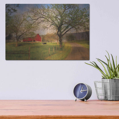 Luxe Metal Art 'Country Sunrise' by Lori Deiter, Metal Wall Art,16x12