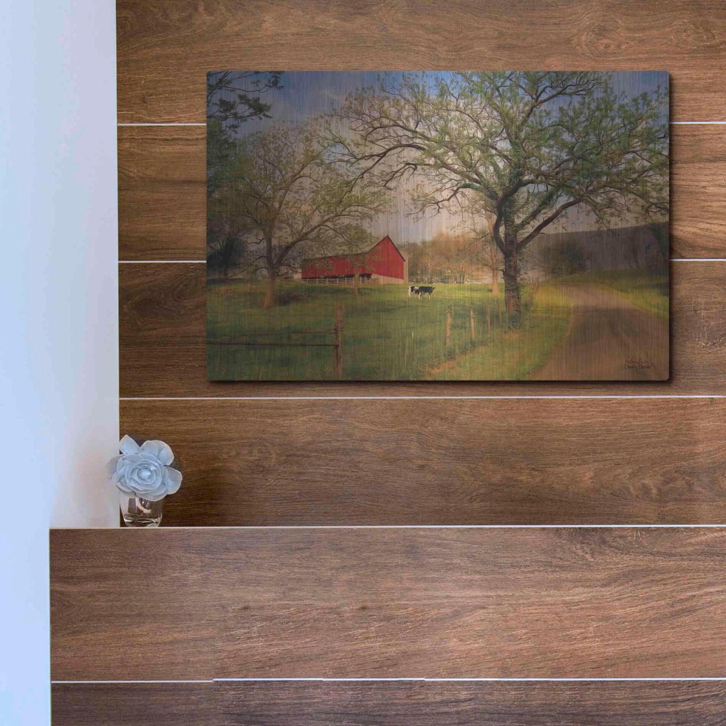 Luxe Metal Art 'Country Sunrise' by Lori Deiter, Metal Wall Art,16x12