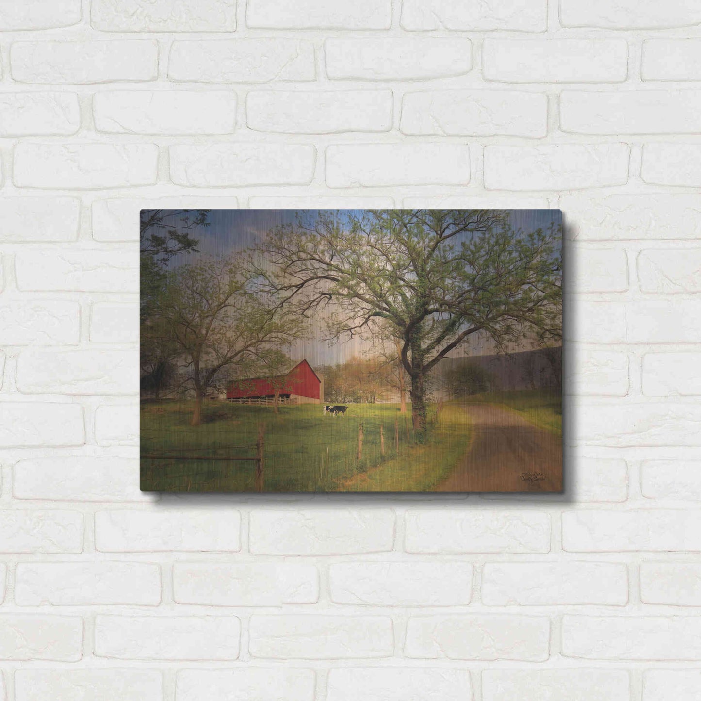 Luxe Metal Art 'Country Sunrise' by Lori Deiter, Metal Wall Art,24x16