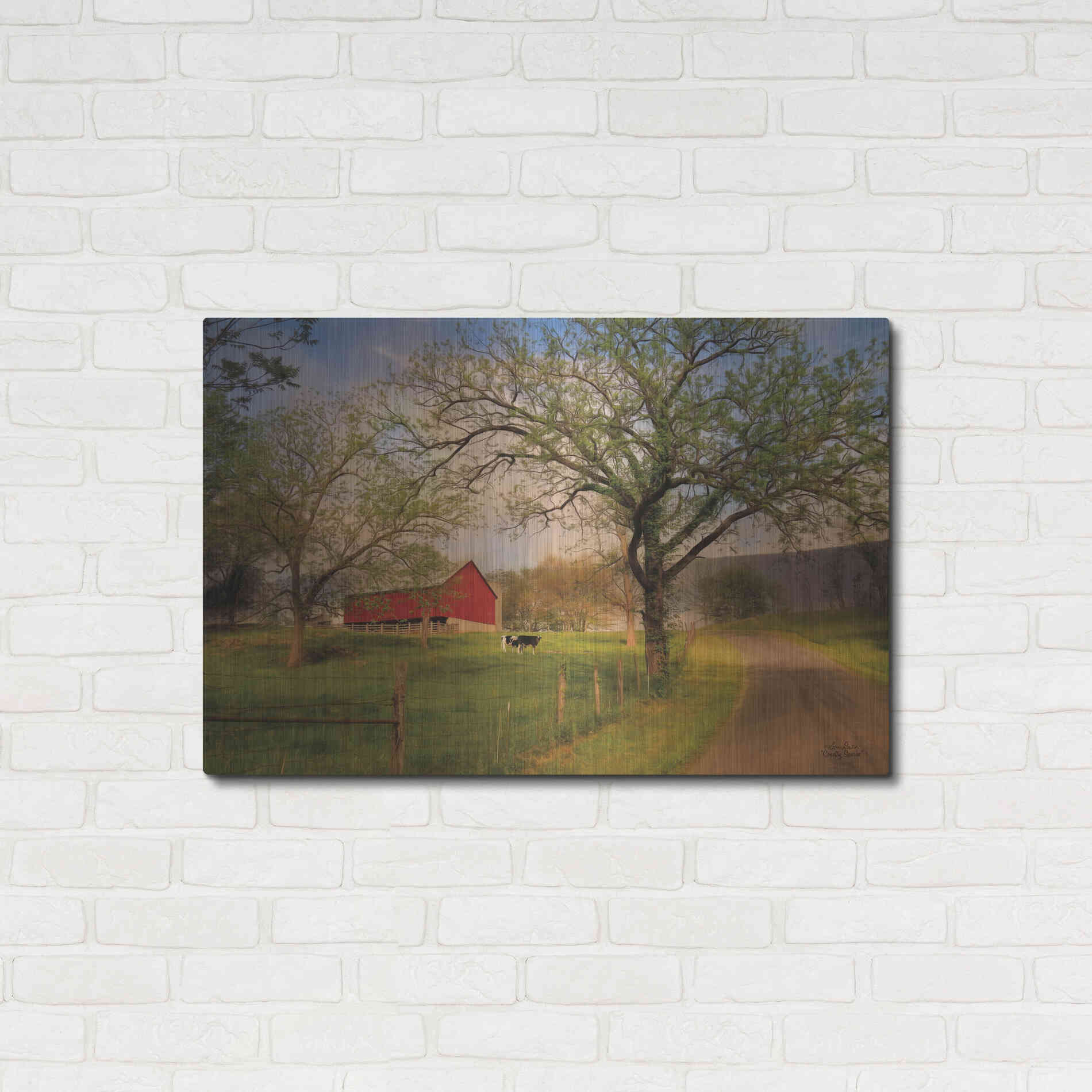 Luxe Metal Art 'Country Sunrise' by Lori Deiter, Metal Wall Art,36x24