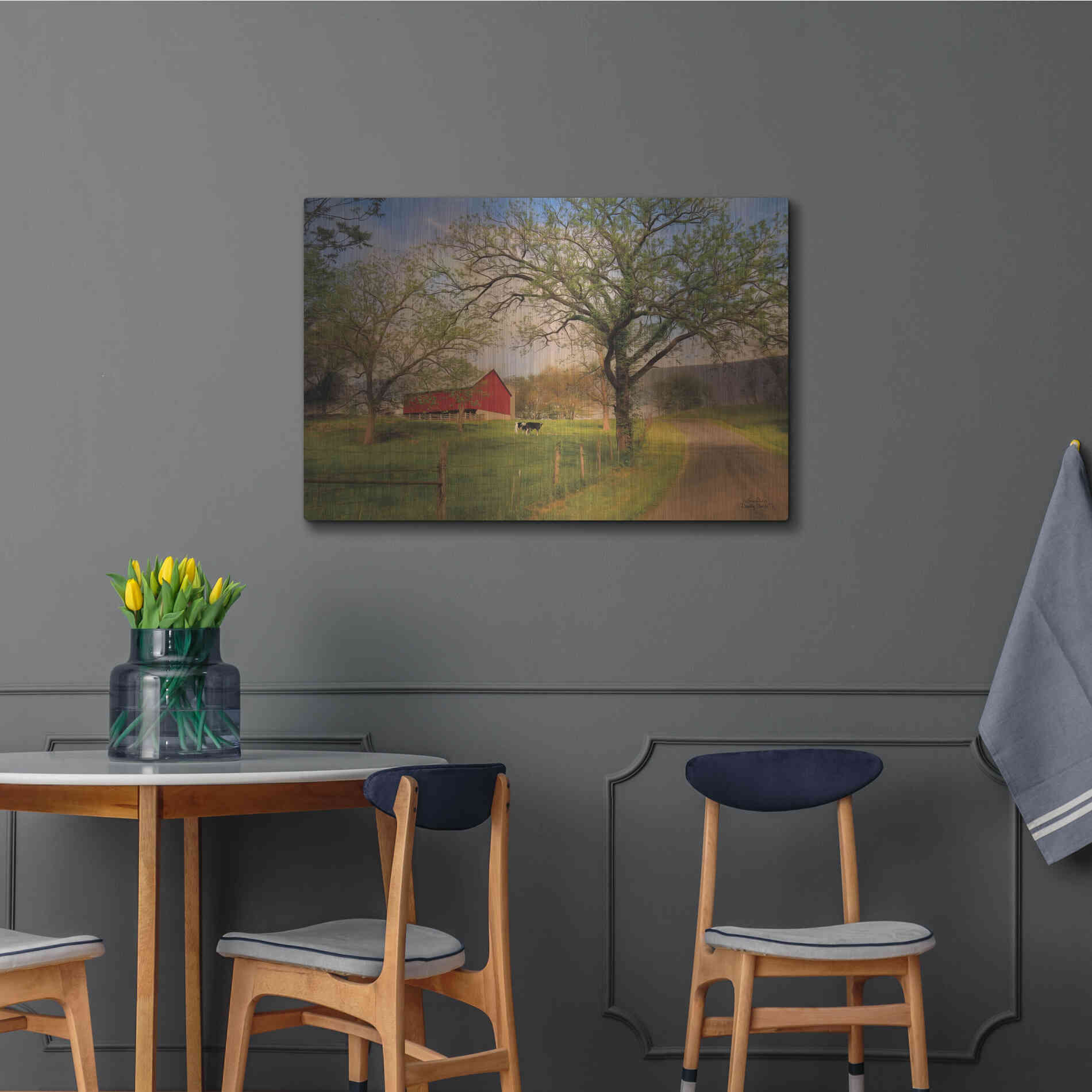 Luxe Metal Art 'Country Sunrise' by Lori Deiter, Metal Wall Art,36x24