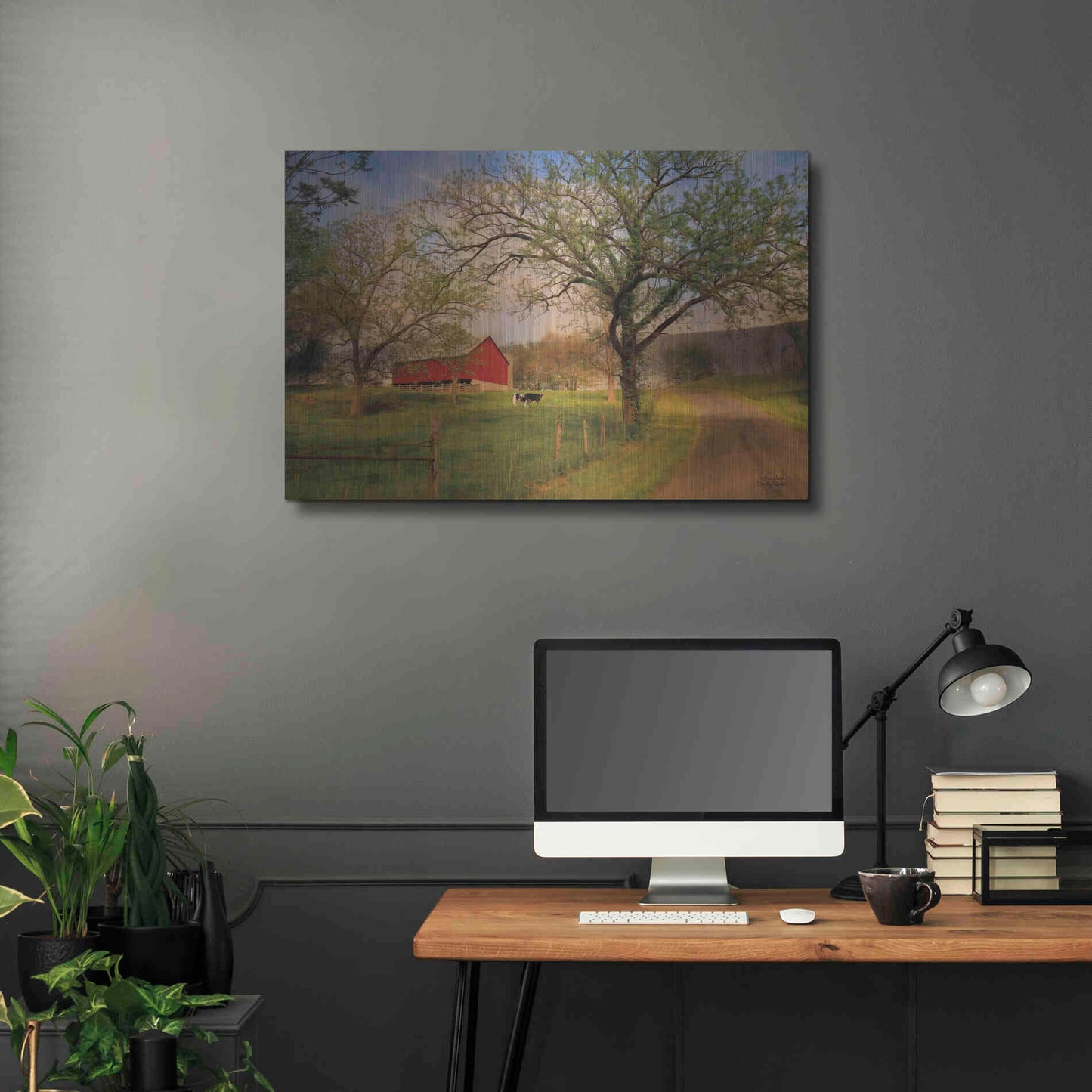 Luxe Metal Art 'Country Sunrise' by Lori Deiter, Metal Wall Art,36x24