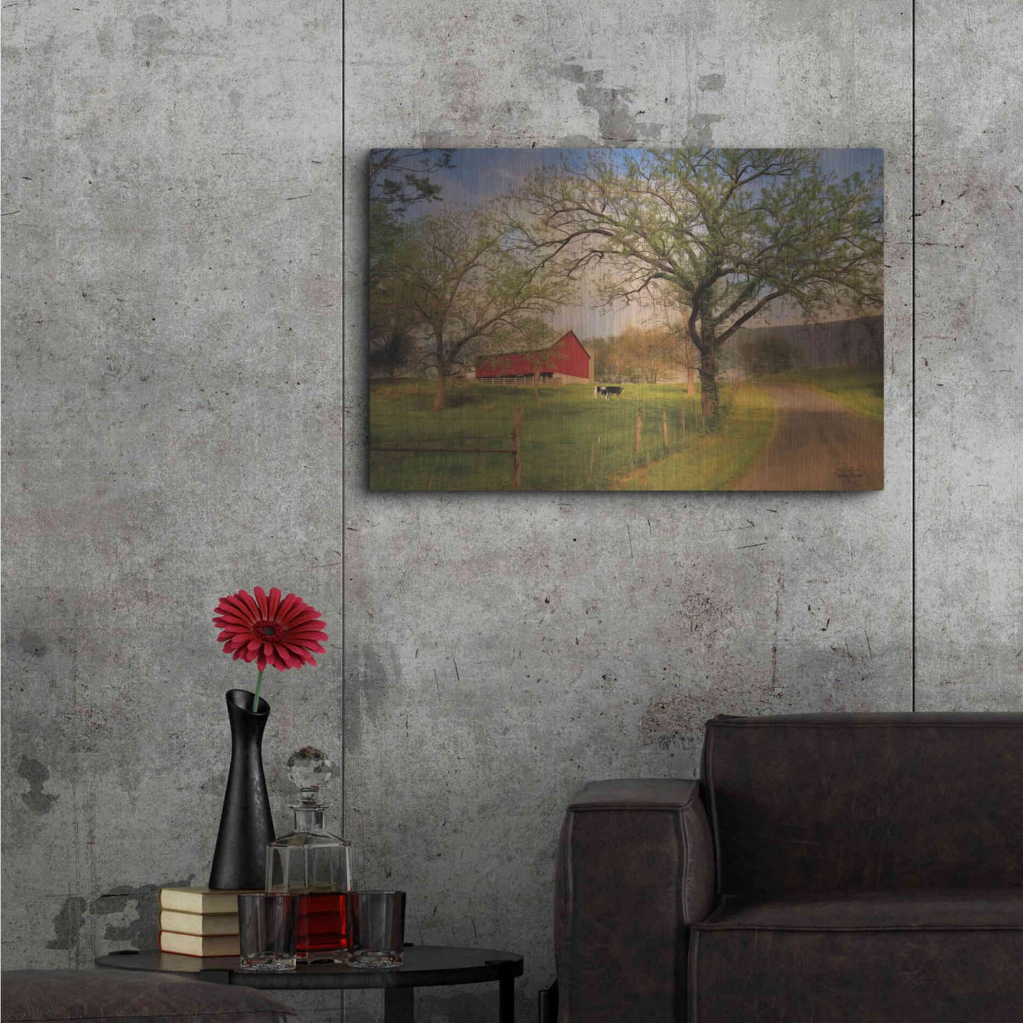 Luxe Metal Art 'Country Sunrise' by Lori Deiter, Metal Wall Art,36x24