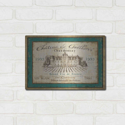 Luxe Metal Art 'French Wine Label IV' by Daphne Brissonet, Metal Wall Art,16x12