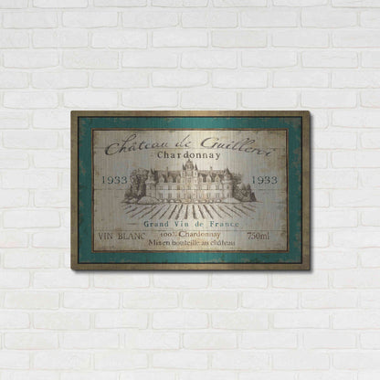 Luxe Metal Art 'French Wine Label IV' by Daphne Brissonet, Metal Wall Art,36x24