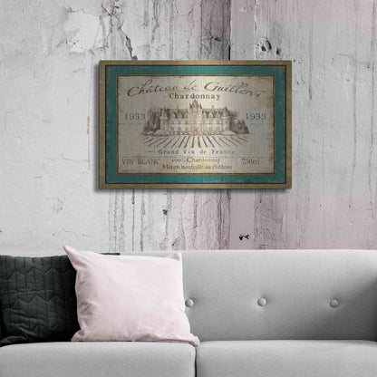 Luxe Metal Art 'French Wine Label IV' by Daphne Brissonet, Metal Wall Art,36x24