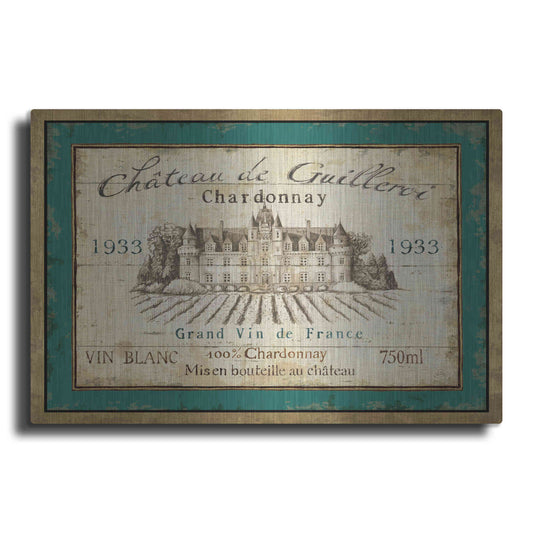 Luxe Metal Art 'French Wine Label IV' by Daphne Brissonet, Metal Wall Art