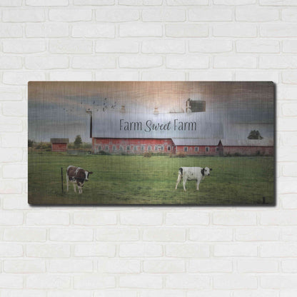 Luxe Metal Art 'Farm Sweet Farm' by Lori Deiter, Metal Wall Art,48x24