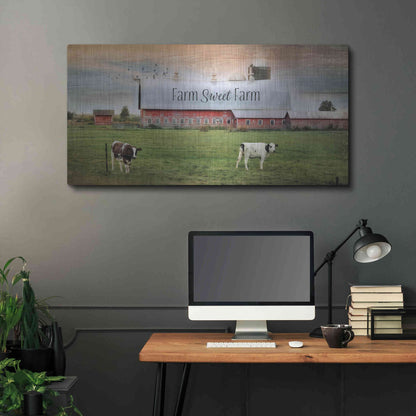 Luxe Metal Art 'Farm Sweet Farm' by Lori Deiter, Metal Wall Art,48x24