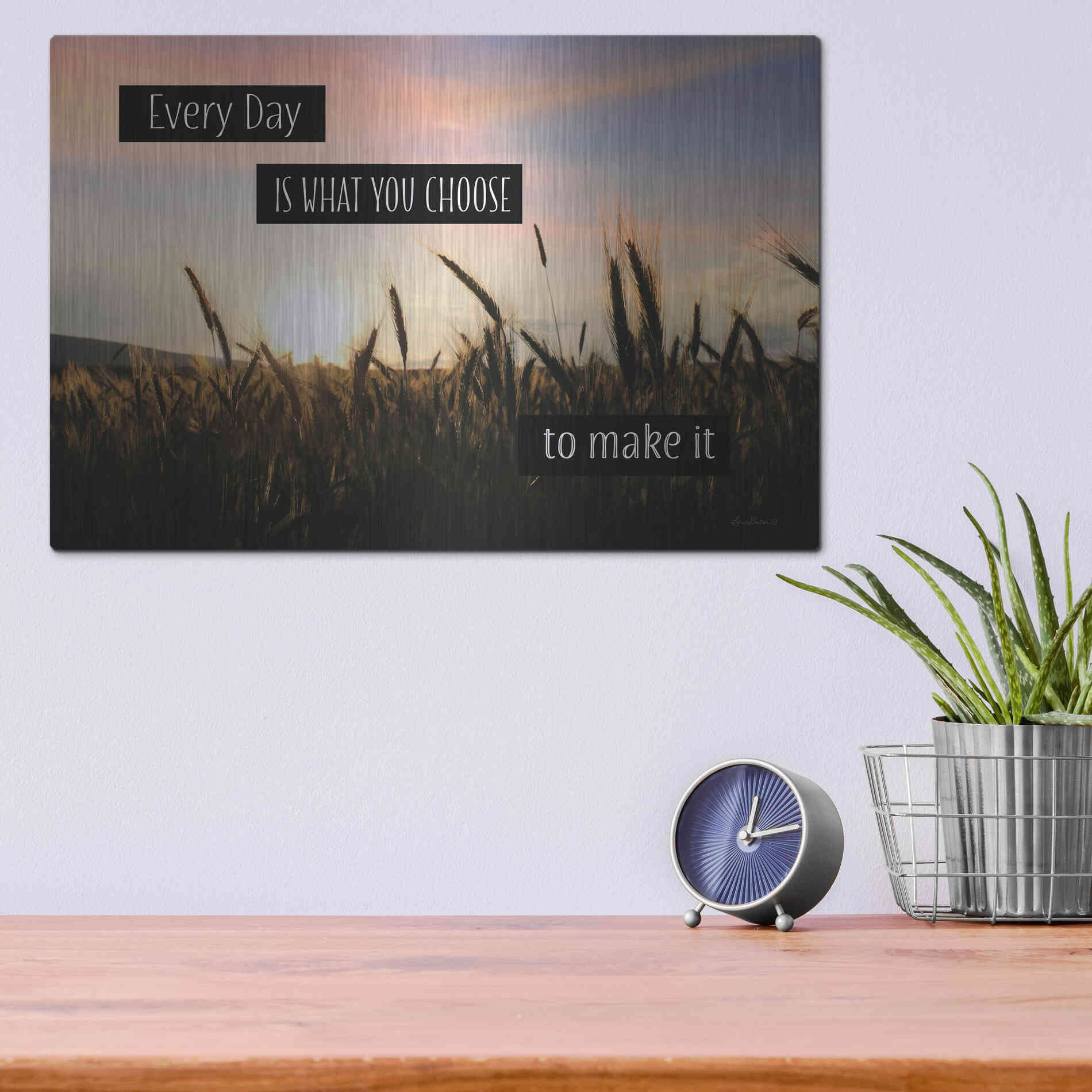 Luxe Metal Art 'Every Day' by Lori Deiter, Metal Wall Art,16x12