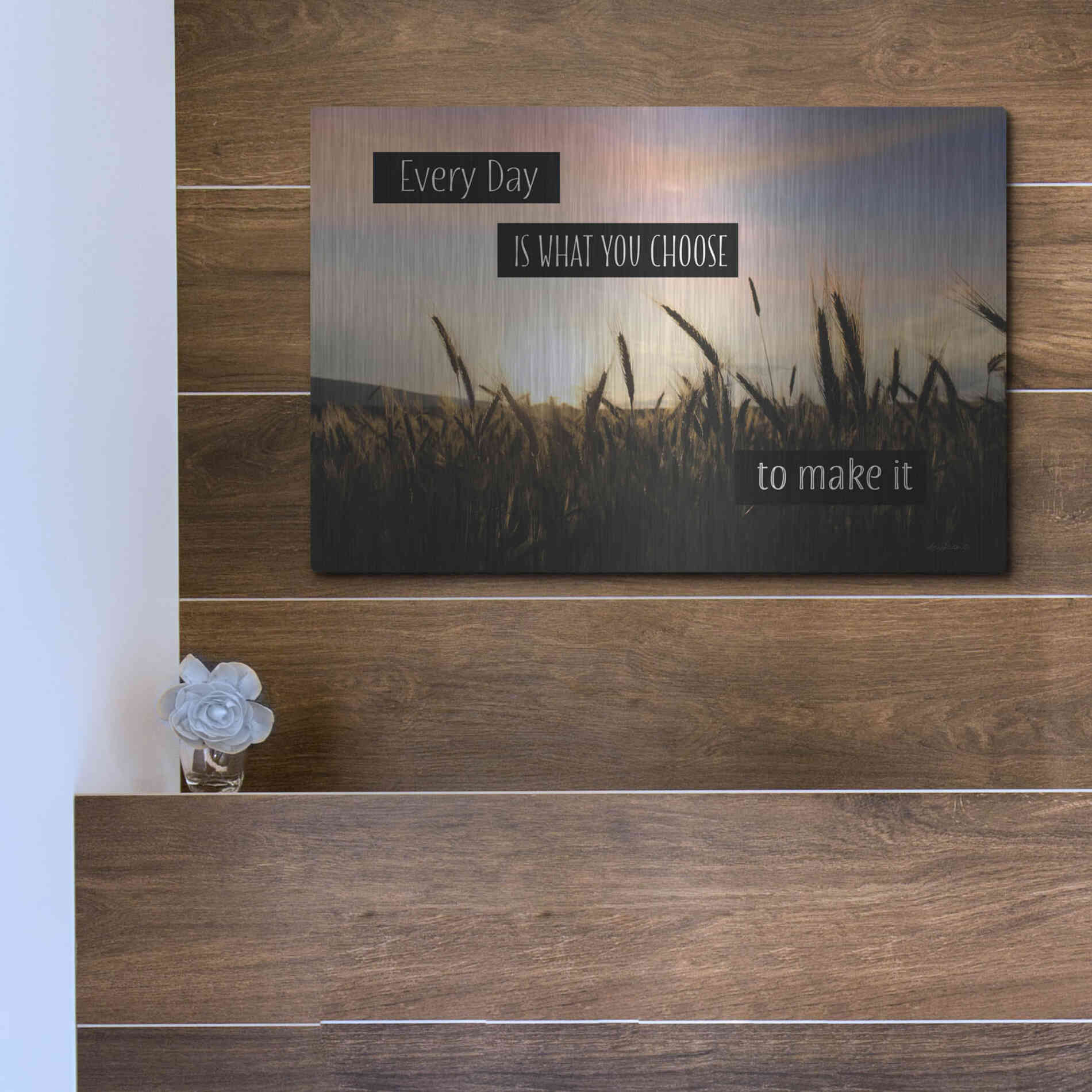 Luxe Metal Art 'Every Day' by Lori Deiter, Metal Wall Art,16x12