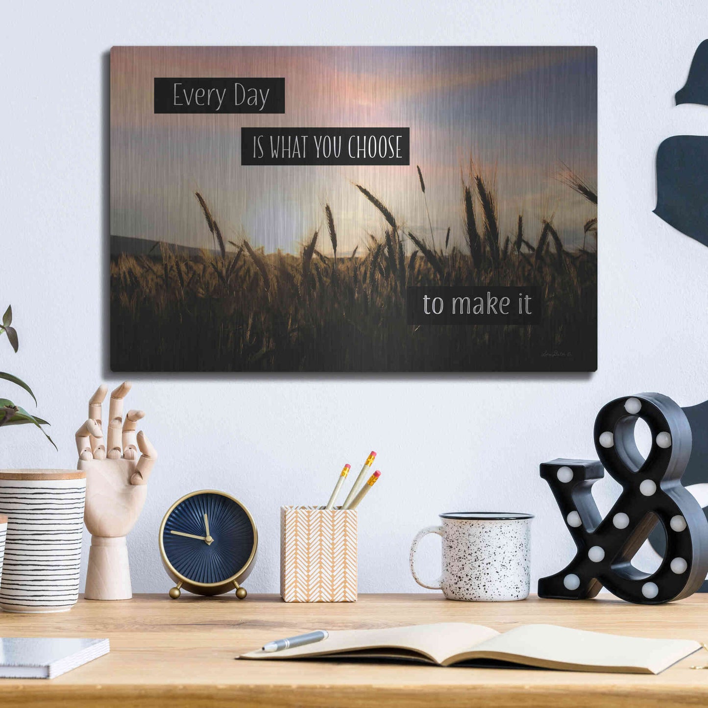 Luxe Metal Art 'Every Day' by Lori Deiter, Metal Wall Art,16x12