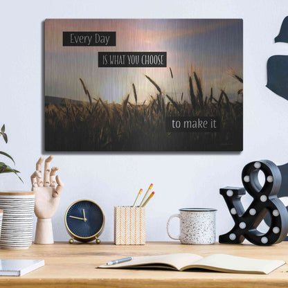 Luxe Metal Art 'Every Day' by Lori Deiter, Metal Wall Art,16x12