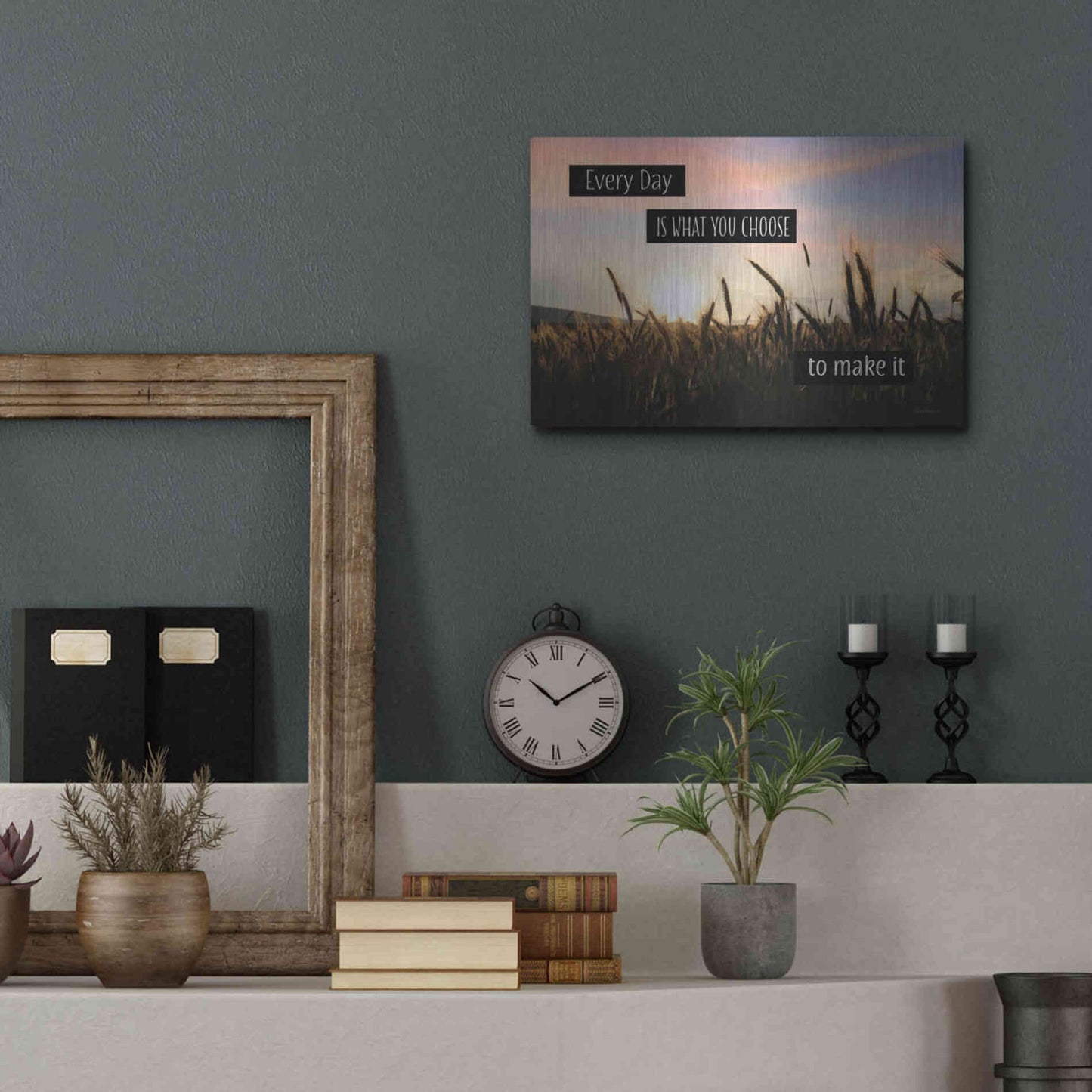 Luxe Metal Art 'Every Day' by Lori Deiter, Metal Wall Art,16x12