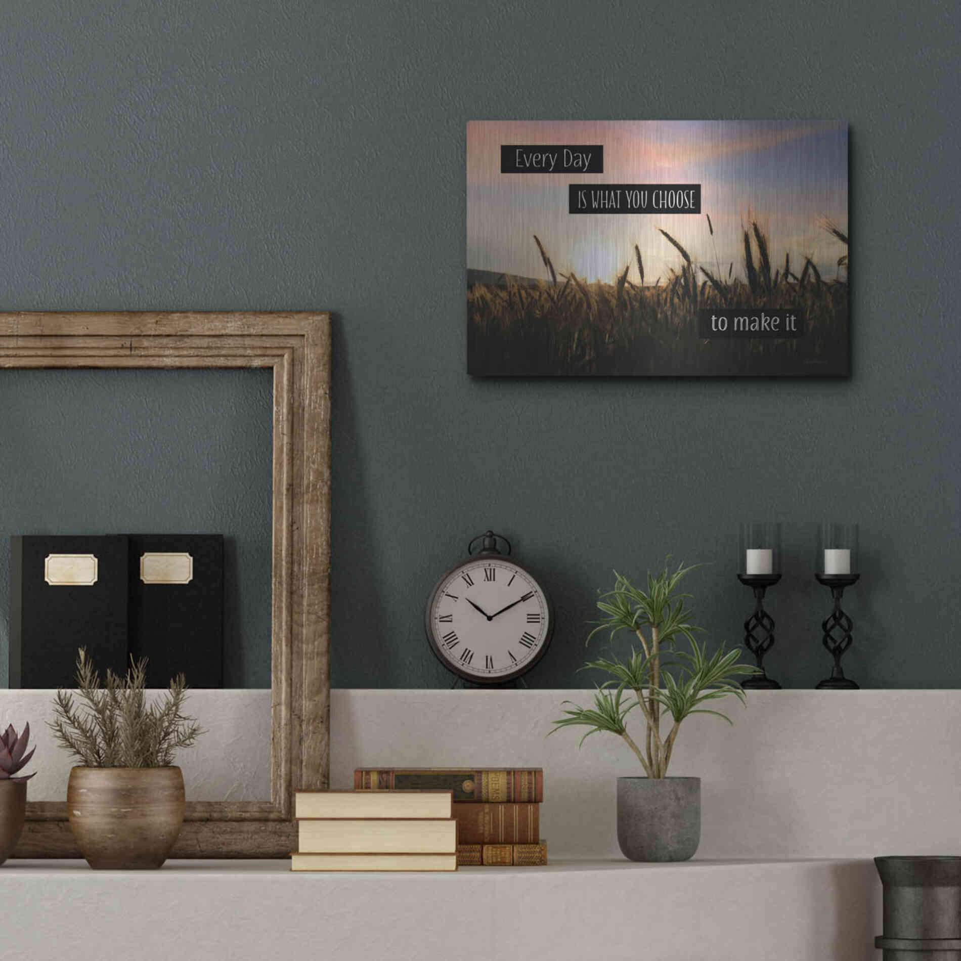 Luxe Metal Art 'Every Day' by Lori Deiter, Metal Wall Art,16x12