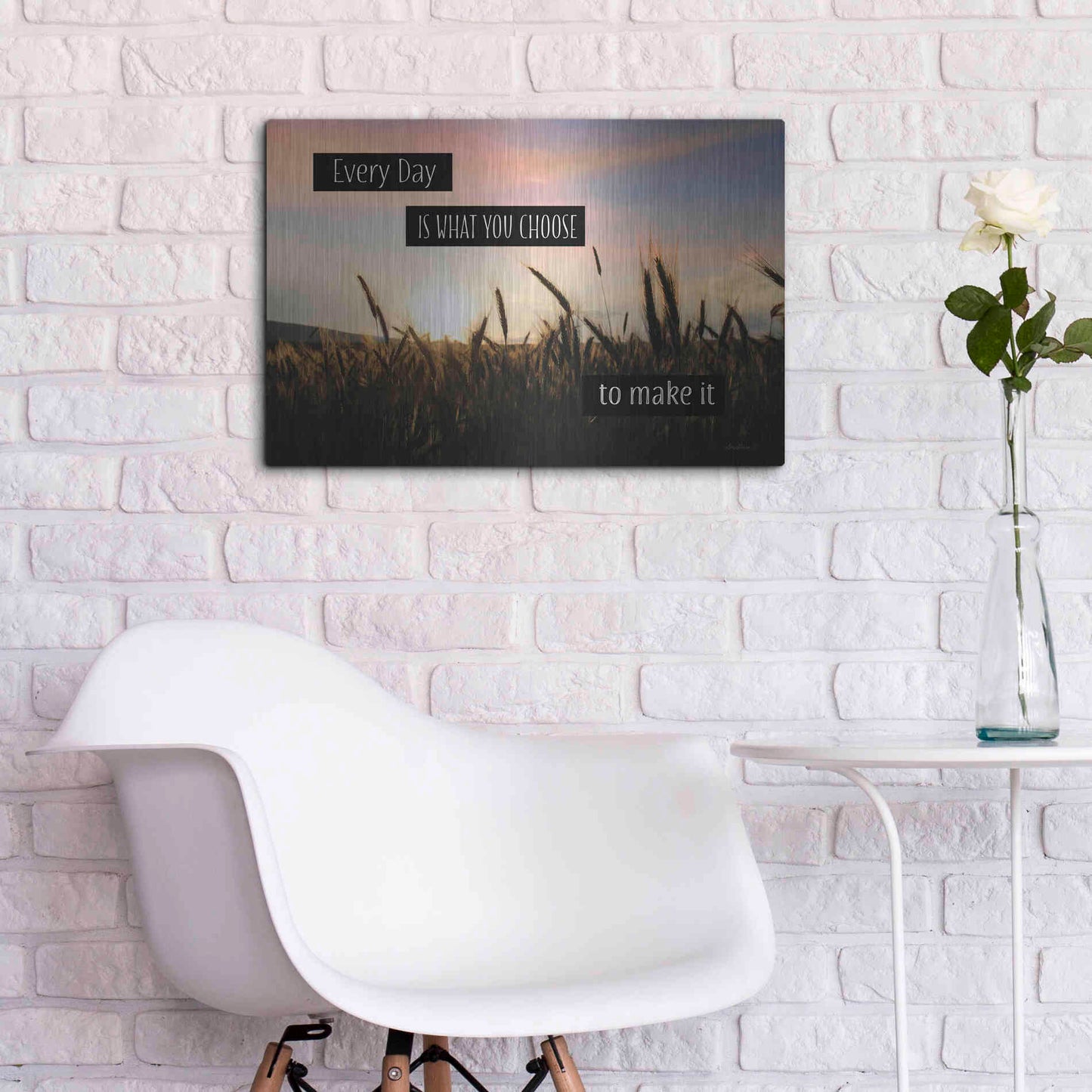 Luxe Metal Art 'Every Day' by Lori Deiter, Metal Wall Art,24x16