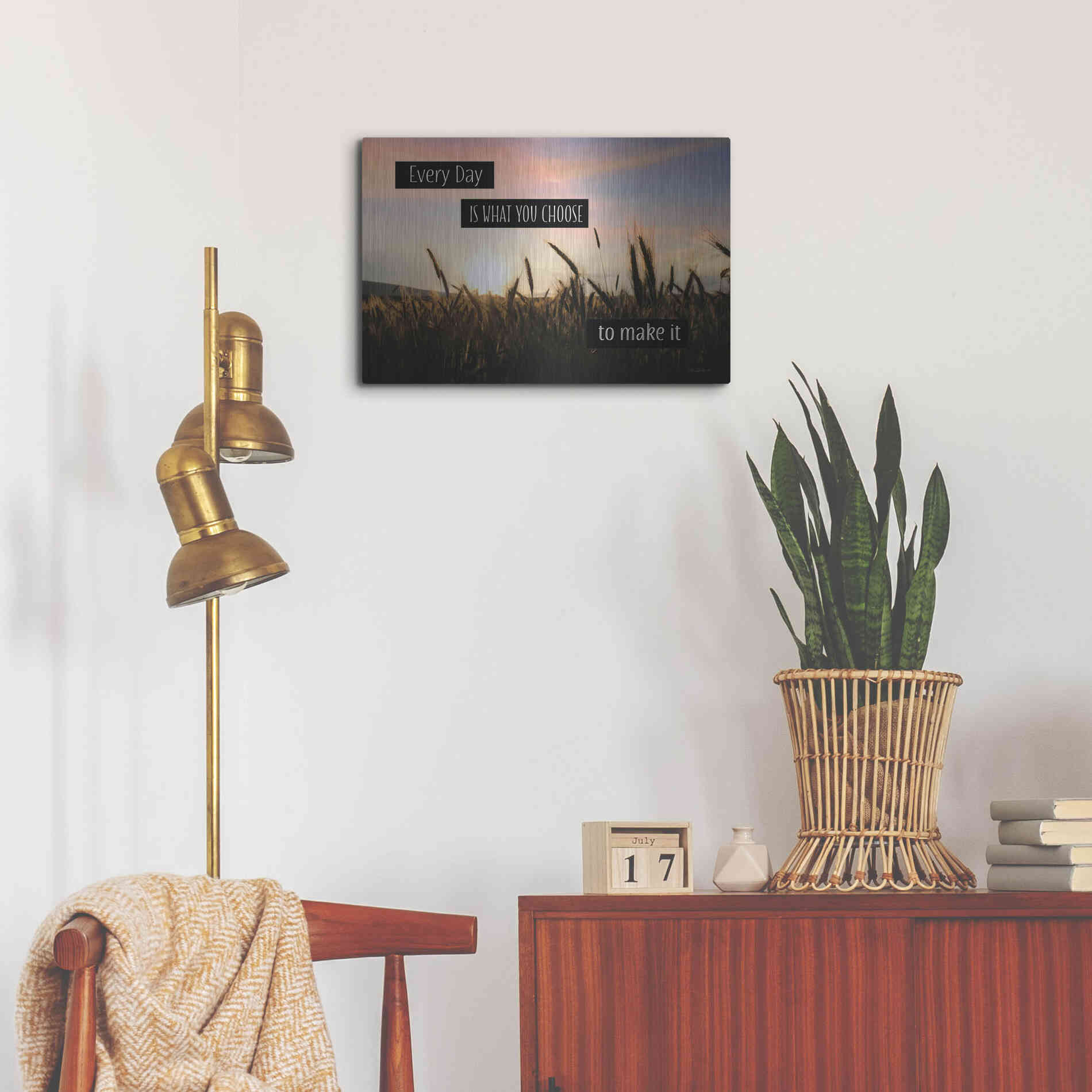 Luxe Metal Art 'Every Day' by Lori Deiter, Metal Wall Art,24x16