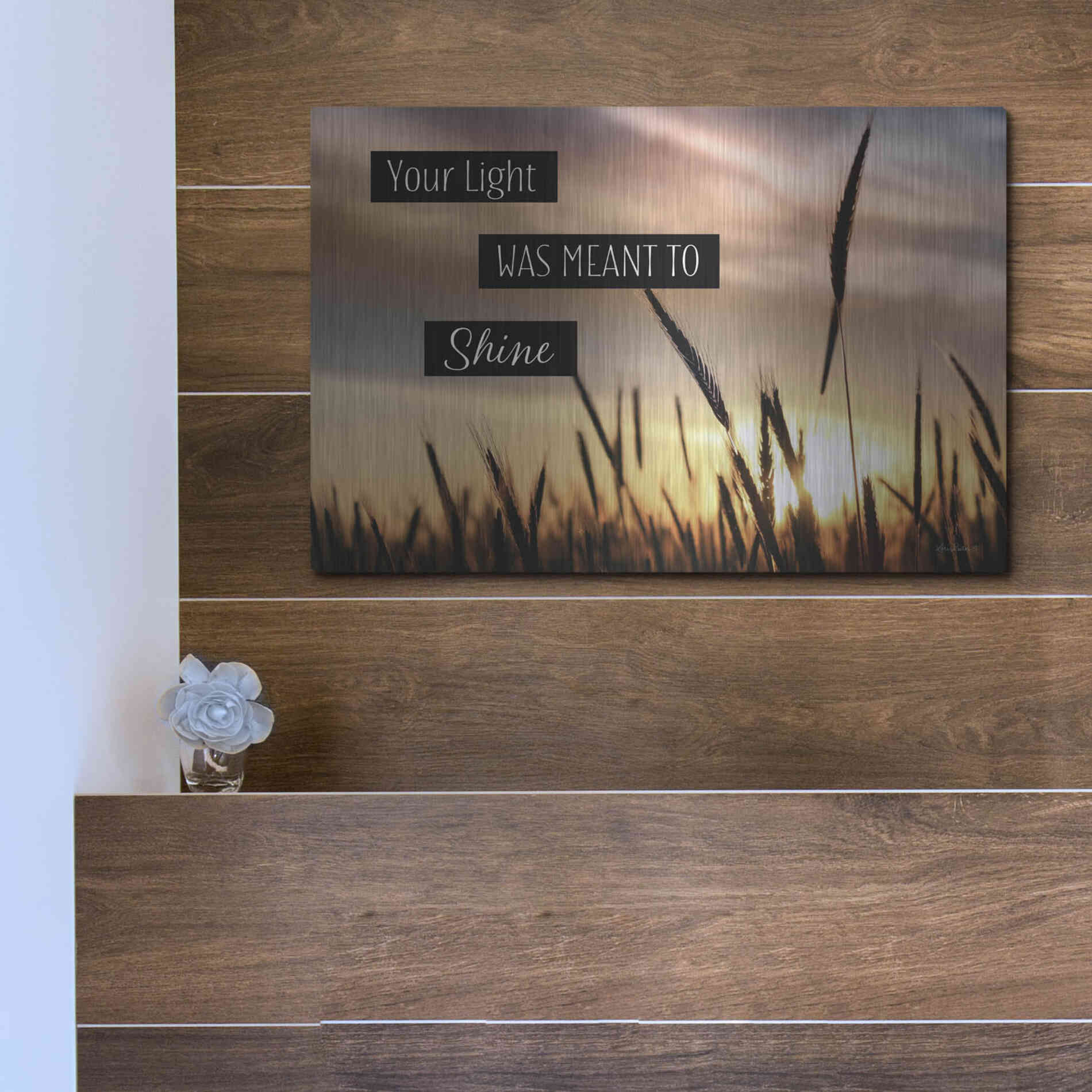 Luxe Metal Art 'Your Light' by Lori Deiter, Metal Wall Art,16x12