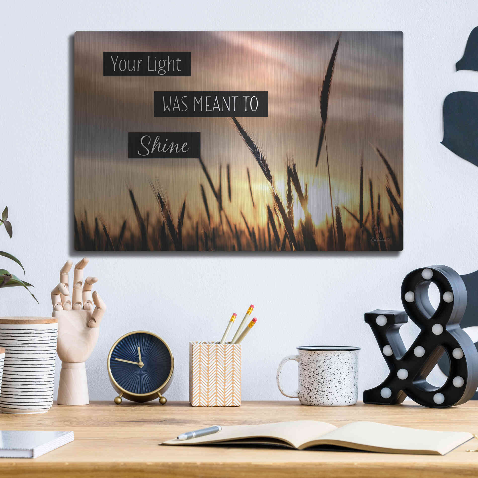 Luxe Metal Art 'Your Light' by Lori Deiter, Metal Wall Art,16x12