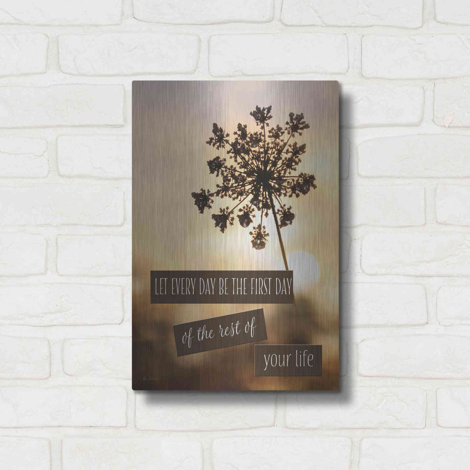 Luxe Metal Art 'The First Day' by Lori Deiter, Metal Wall Art,12x16