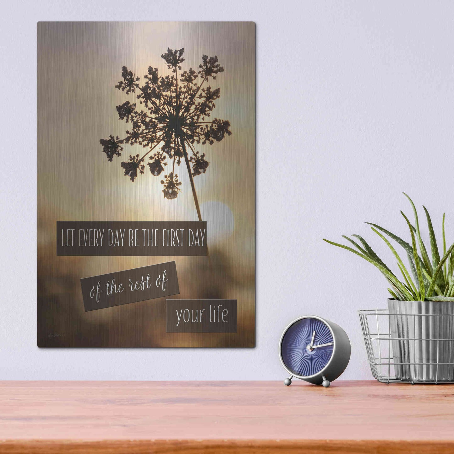 Luxe Metal Art 'The First Day' by Lori Deiter, Metal Wall Art,12x16