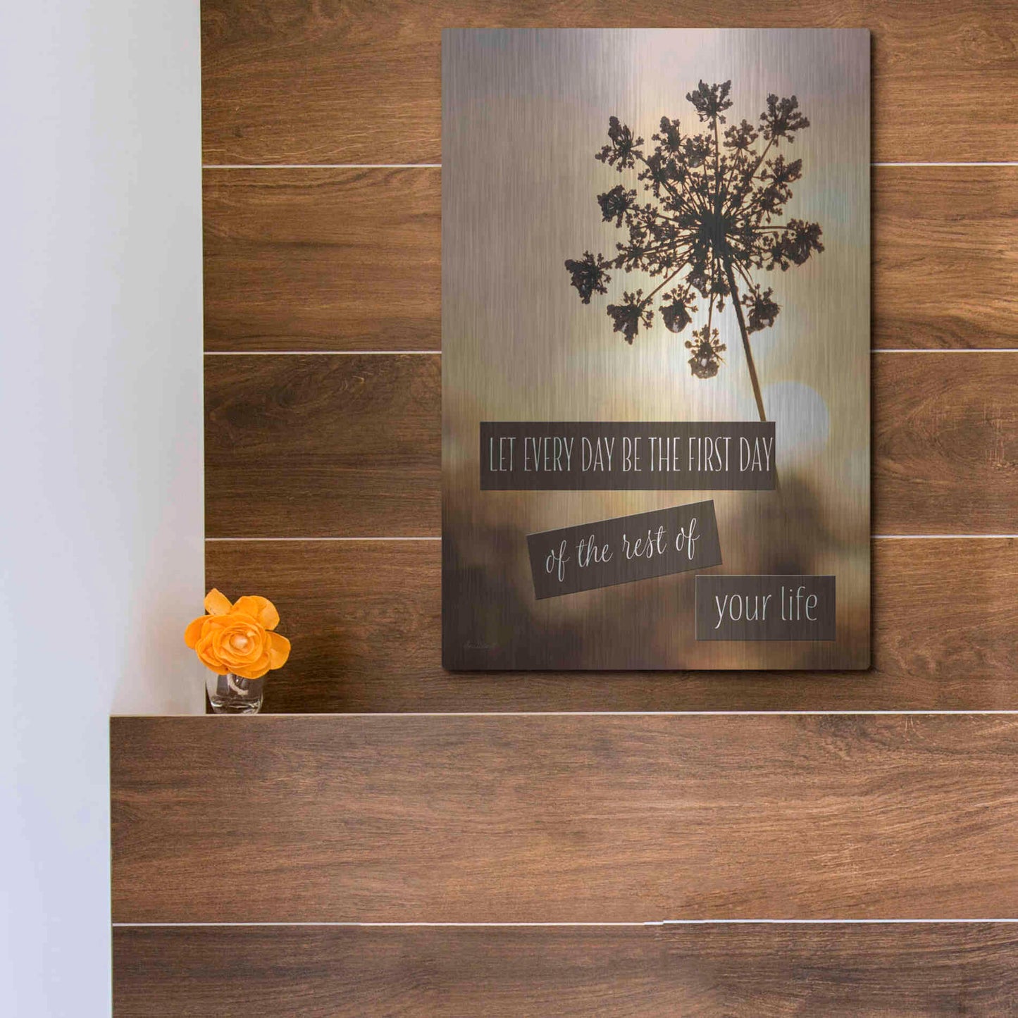 Luxe Metal Art 'The First Day' by Lori Deiter, Metal Wall Art,12x16