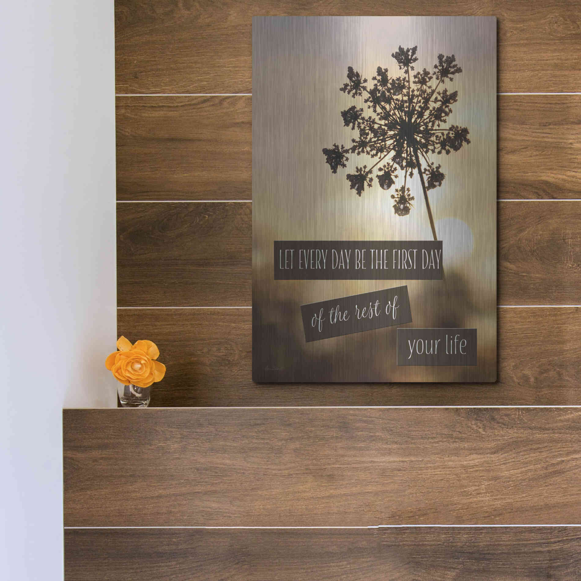 Luxe Metal Art 'The First Day' by Lori Deiter, Metal Wall Art,12x16