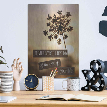 Luxe Metal Art 'The First Day' by Lori Deiter, Metal Wall Art,12x16
