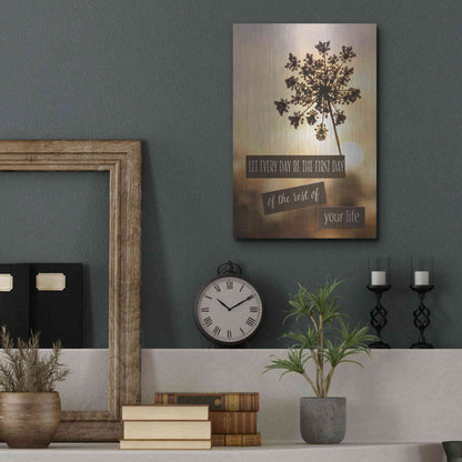 Luxe Metal Art 'The First Day' by Lori Deiter, Metal Wall Art,12x16