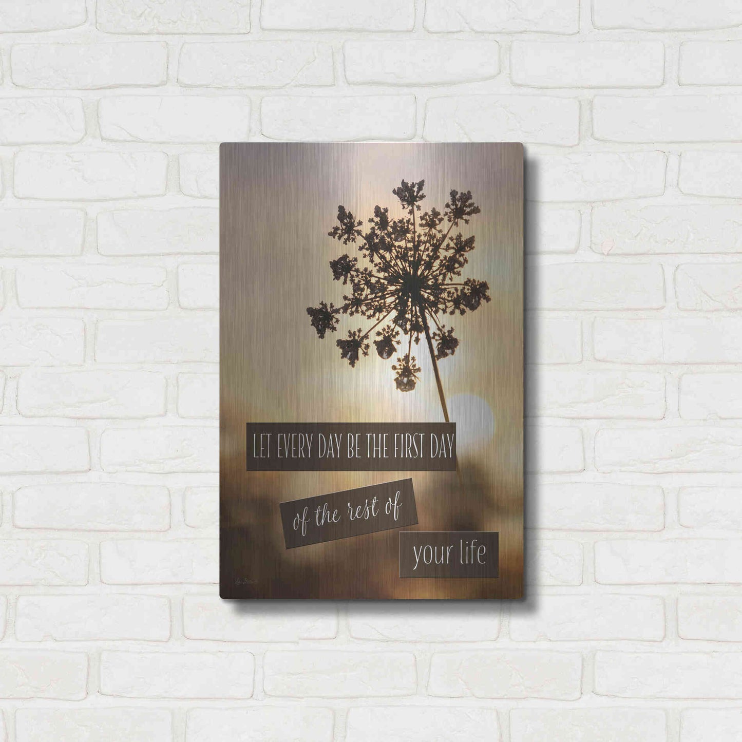 Luxe Metal Art 'The First Day' by Lori Deiter, Metal Wall Art,16x24