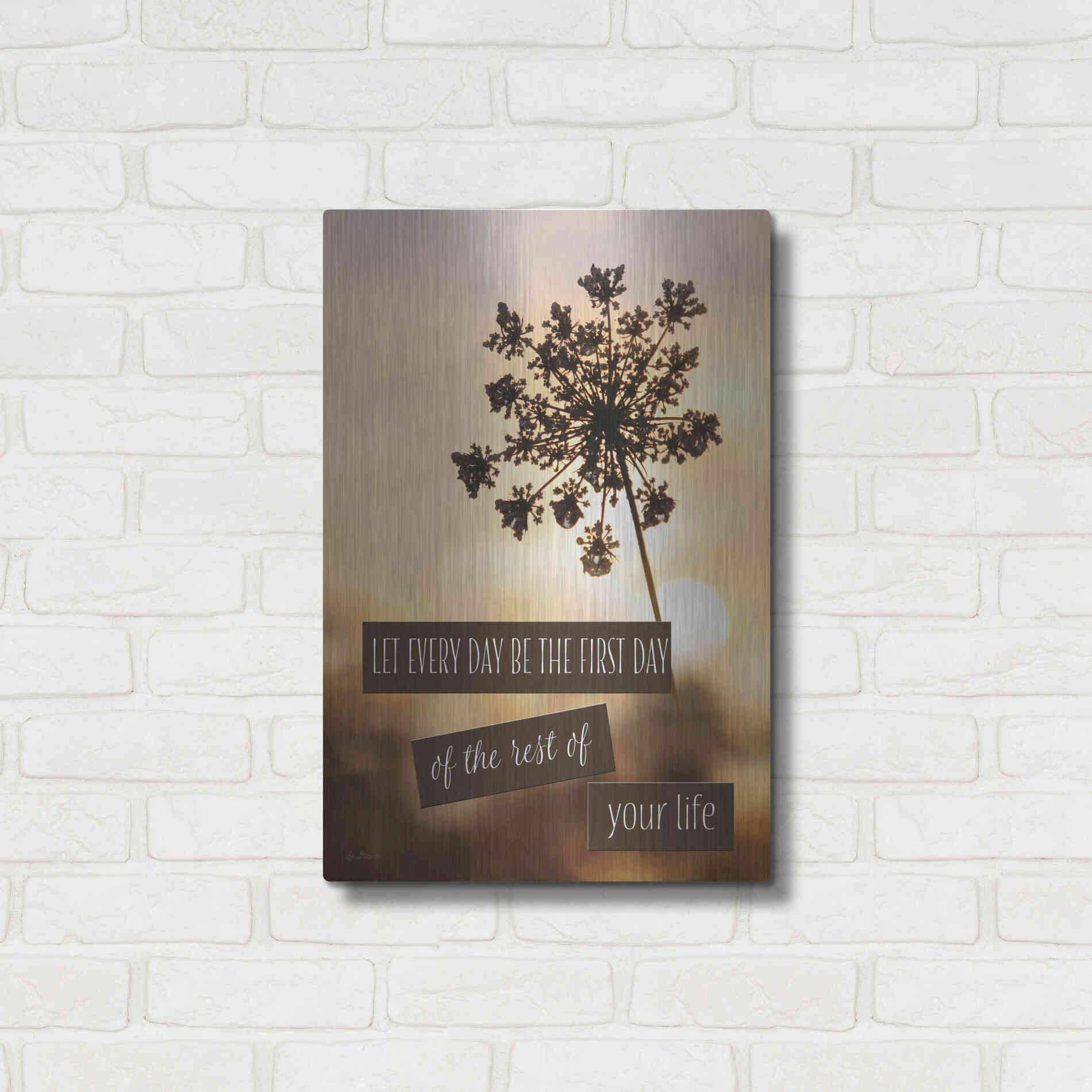 Luxe Metal Art 'The First Day' by Lori Deiter, Metal Wall Art,16x24