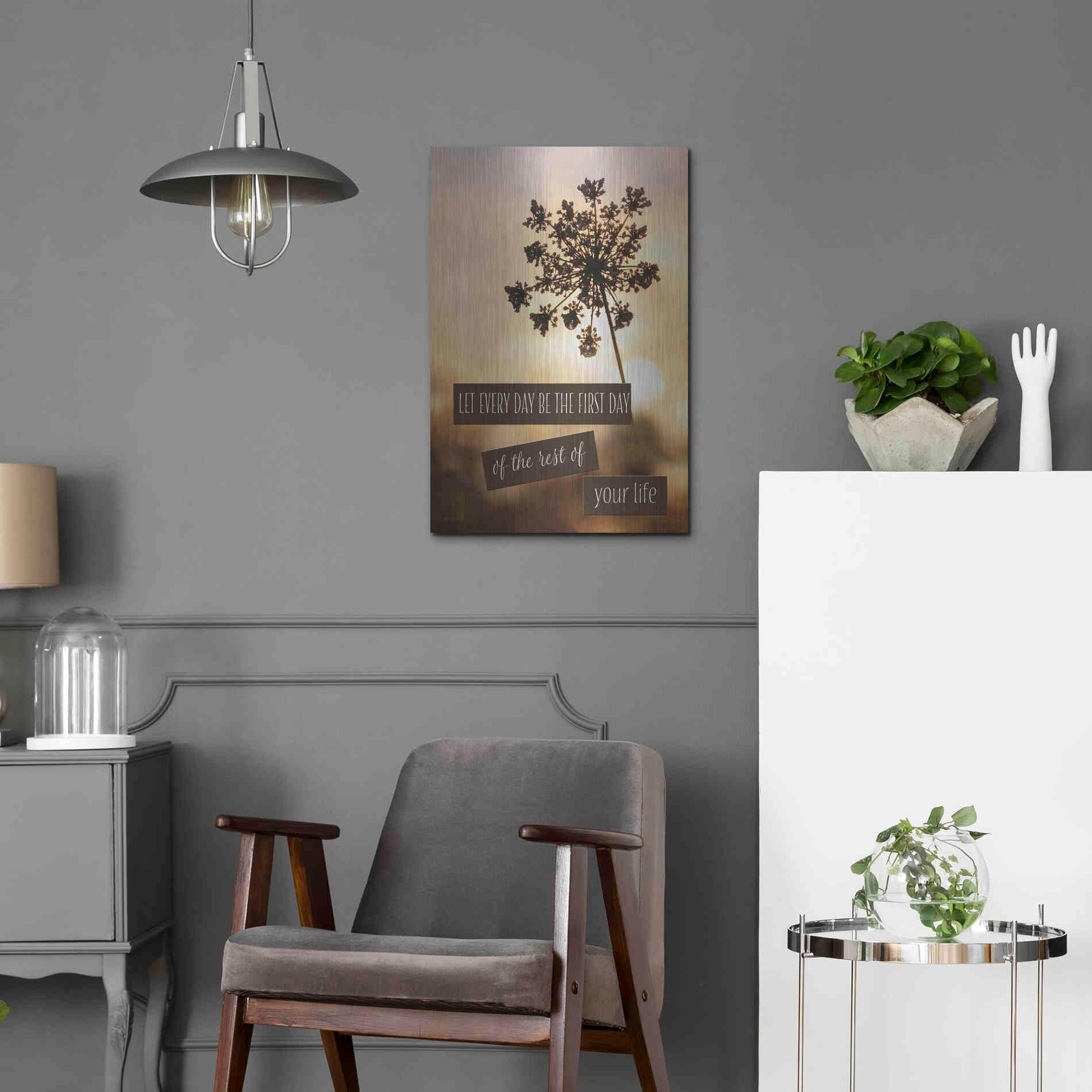 Luxe Metal Art 'The First Day' by Lori Deiter, Metal Wall Art,16x24
