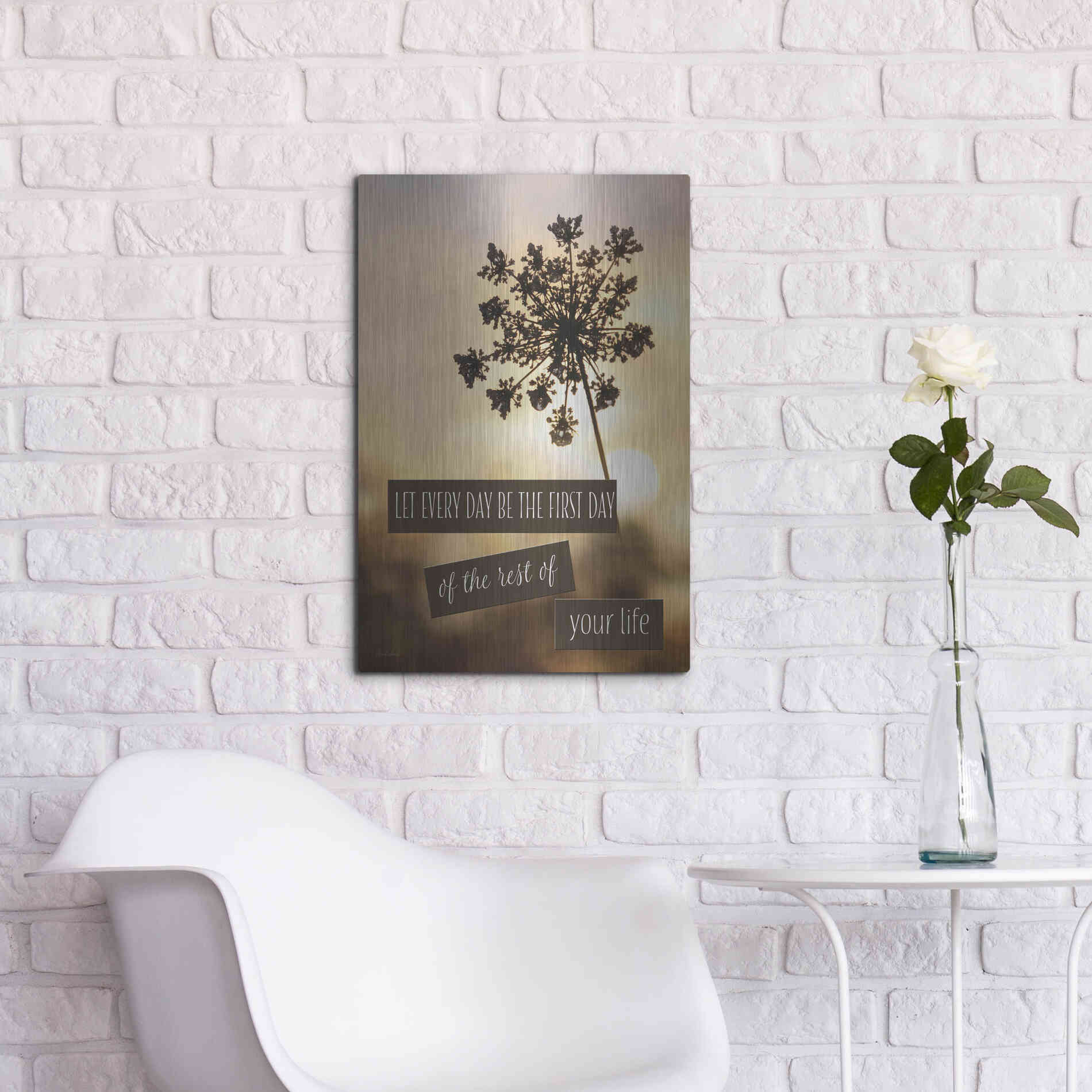 Luxe Metal Art 'The First Day' by Lori Deiter, Metal Wall Art,16x24