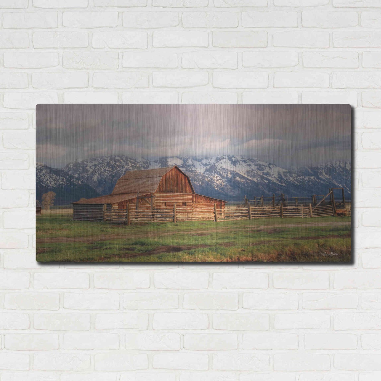 Luxe Metal Art 'Mormon Row II' by Lori Deiter, Metal Wall Art,48x24