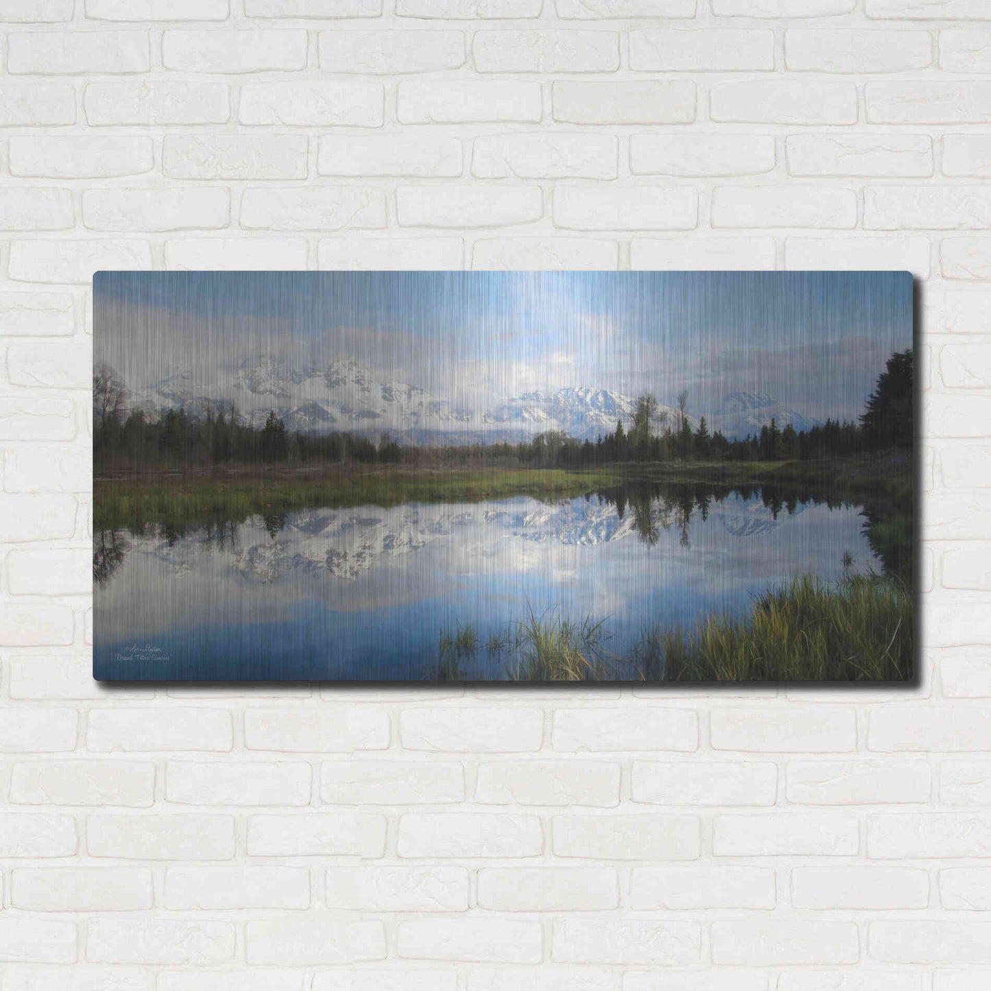 Luxe Metal Art 'Grand Teton Sunrise' by Lori Deiter, Metal Wall Art,48x24