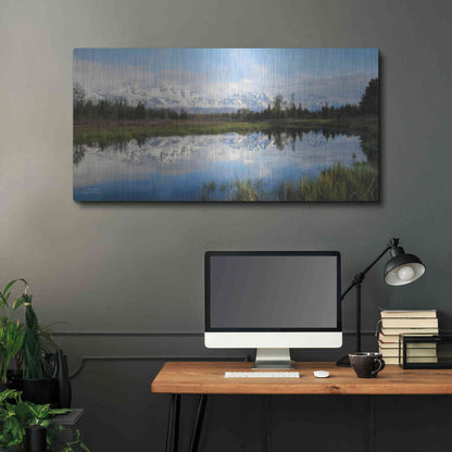 Luxe Metal Art 'Grand Teton Sunrise' by Lori Deiter, Metal Wall Art,48x24