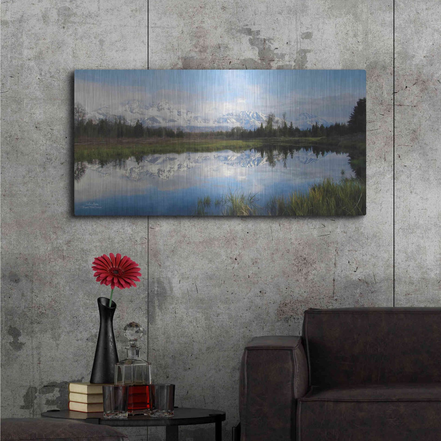 Luxe Metal Art 'Grand Teton Sunrise' by Lori Deiter, Metal Wall Art,48x24