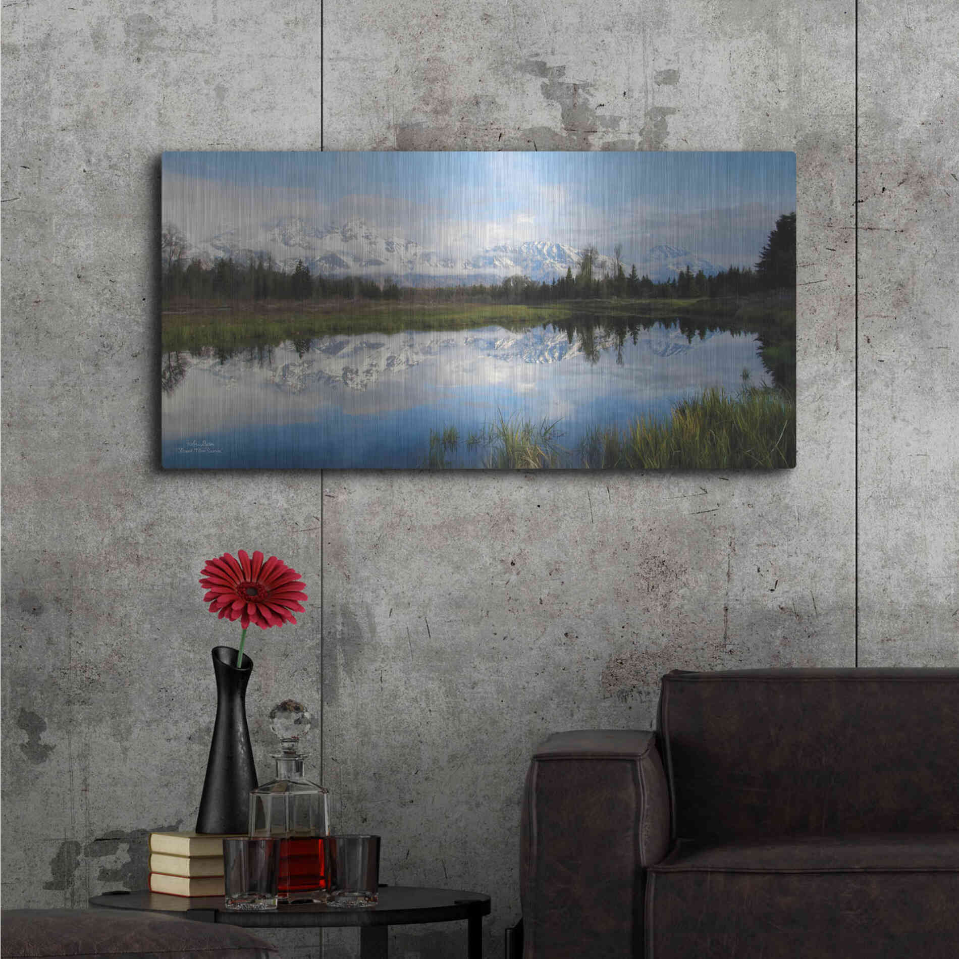 Luxe Metal Art 'Grand Teton Sunrise' by Lori Deiter, Metal Wall Art,48x24